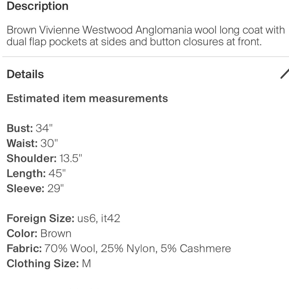 VIVIENNE WESTWOOD ANGLOMANIA VTG Wool PRINCESS COAT Brown Black Stripe 6 M RARE! - Picture 12 of 12